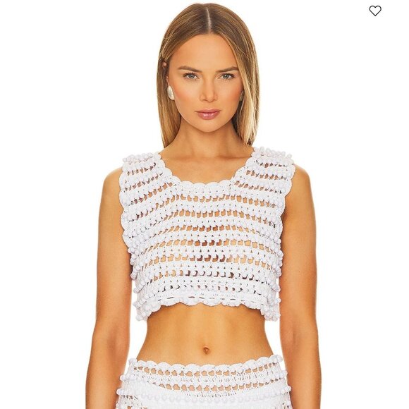 NEW CeliaB x REVOLVE White Baffin Crochet Crop Top NWT - Size M - Picture 1 of 11